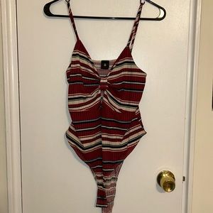 Striped body suit